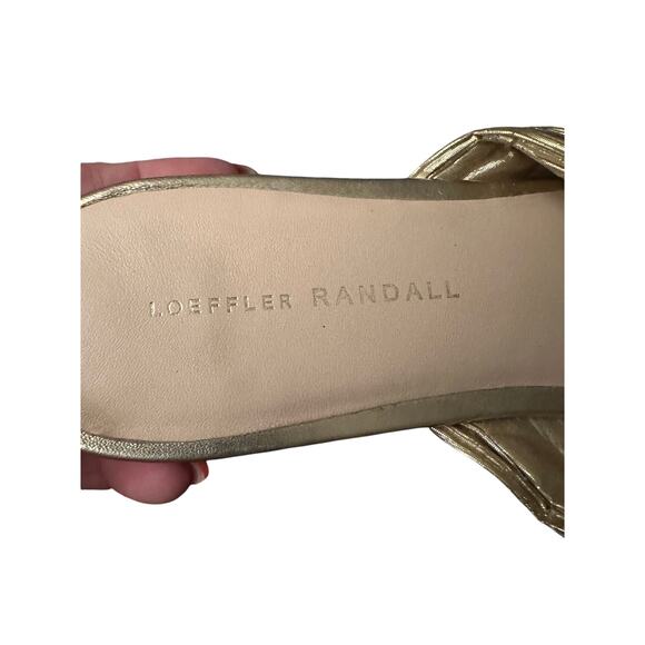 Loeffler Randall - Daphne Gold Bow Slide Sandal - Size 10B - Picture 9 of 10
